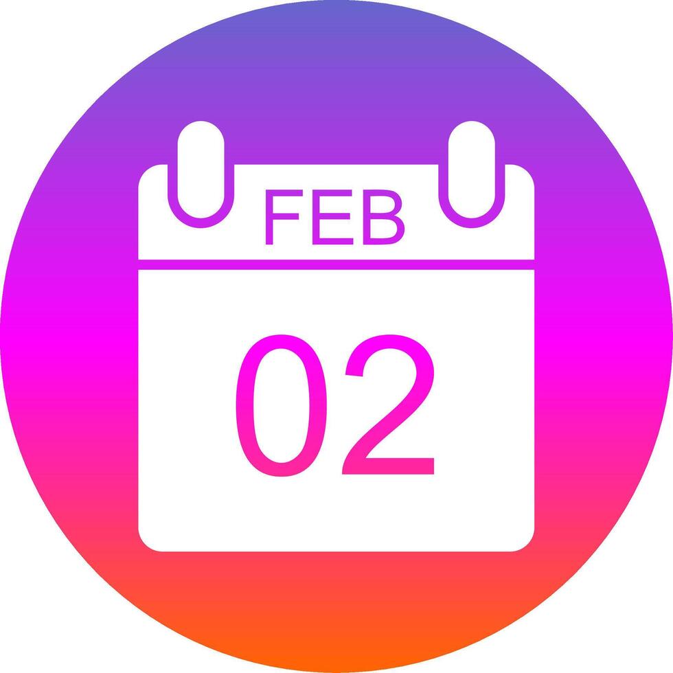 February Glyph Gradient Circle Icon Design vector