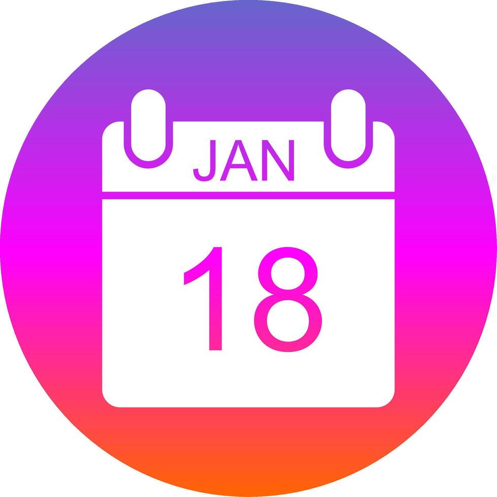 January Glyph Gradient Circle Icon Design vector