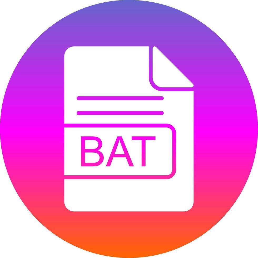 BAT File Format Glyph Gradient Circle Icon Design vector