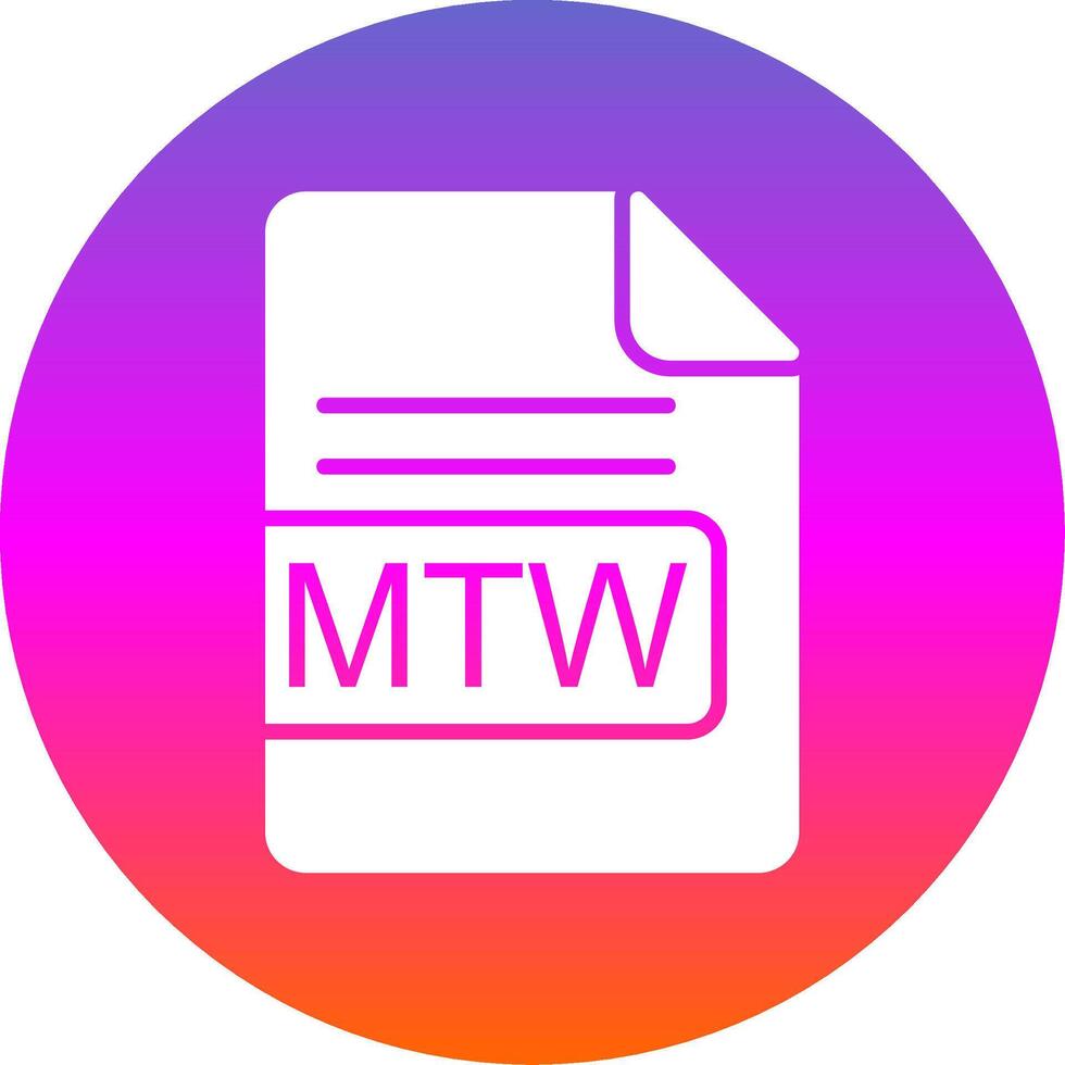 MTW File Format Glyph Gradient Circle Icon Design vector