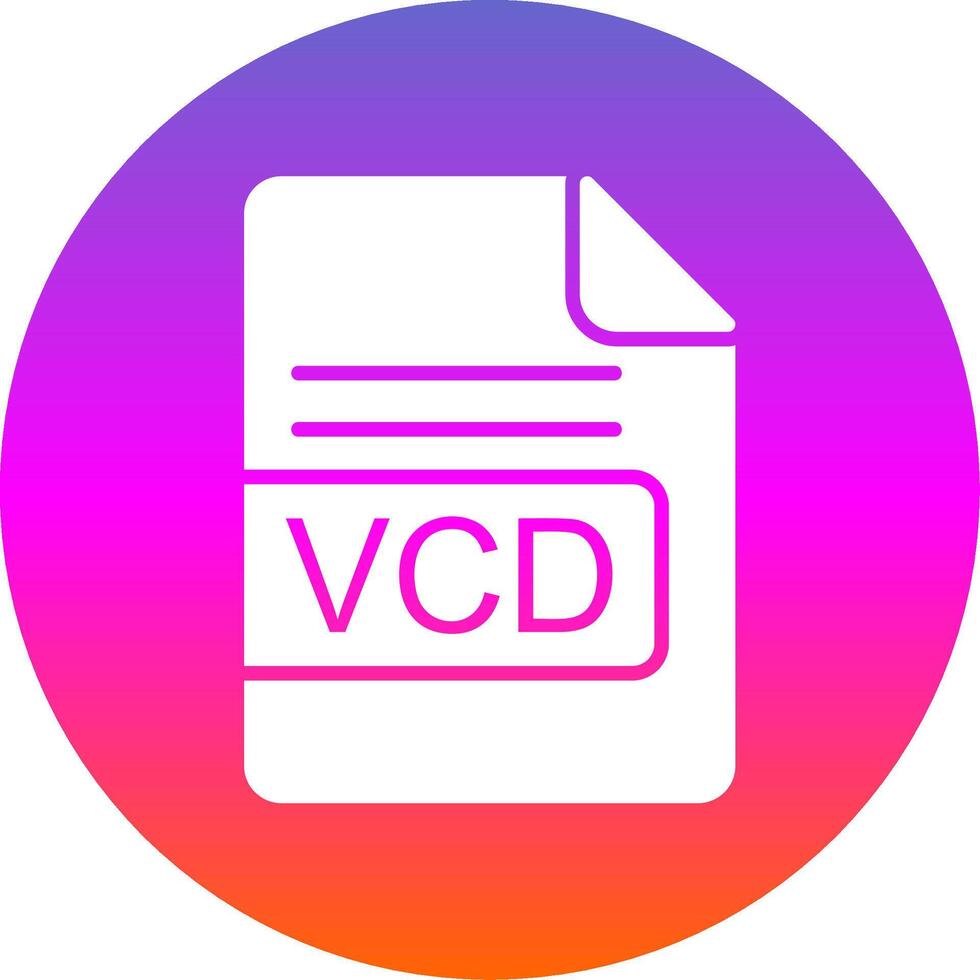 VCD File Format Glyph Gradient Circle Icon Design vector