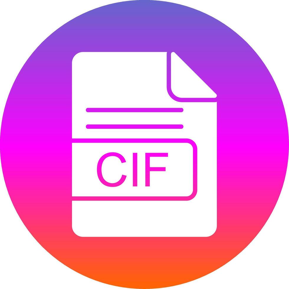 CIF File Format Glyph Gradient Circle Icon Design vector