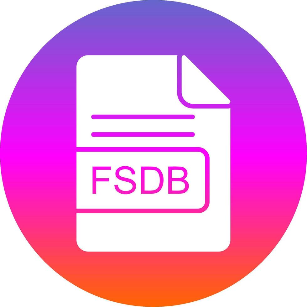 FSDB File Format Glyph Gradient Circle Icon Design vector