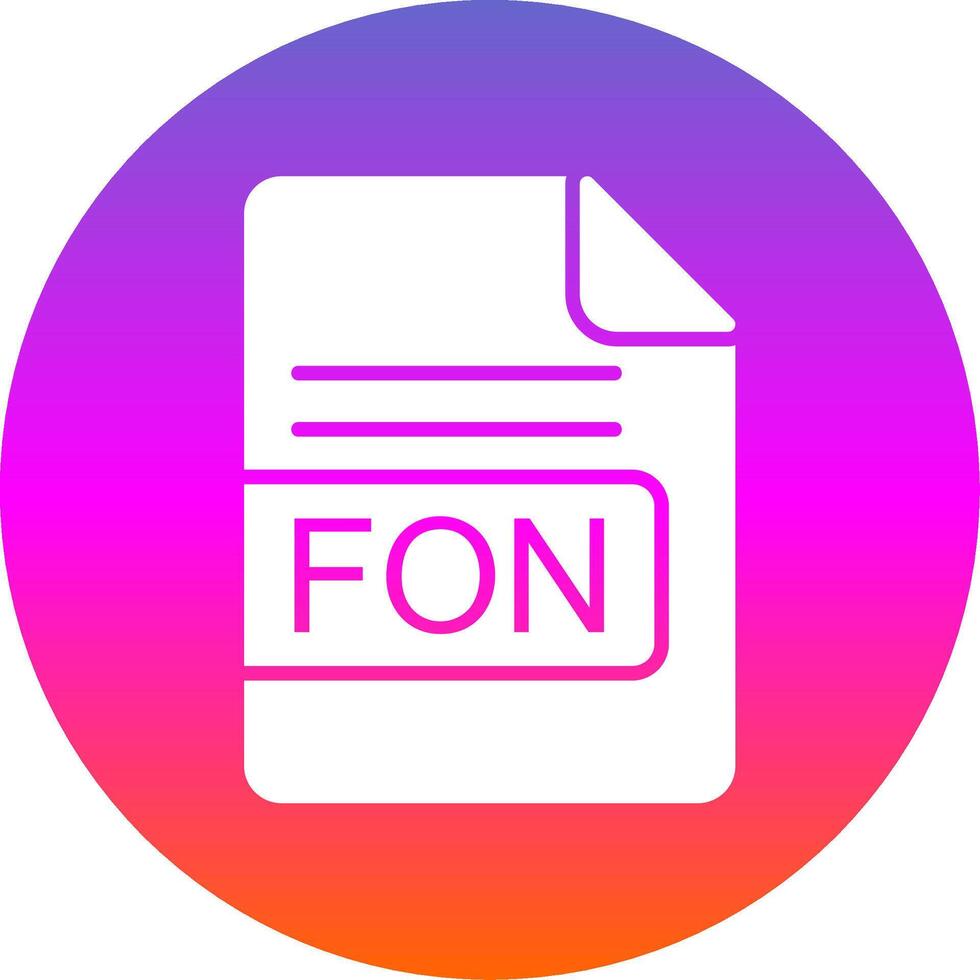 FON File Format Glyph Gradient Circle Icon Design vector