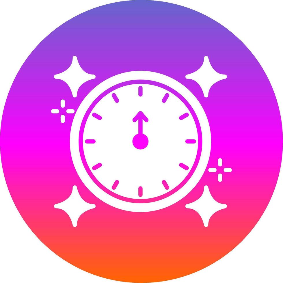 New Year Glyph Gradient Circle Icon Design vector