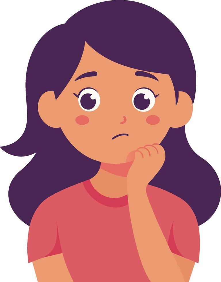 illustration of a girl looking wonder and have question vector
