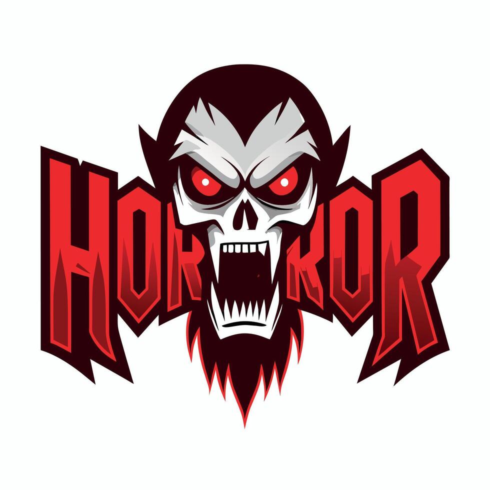 Horror Logo illustration flat style vector