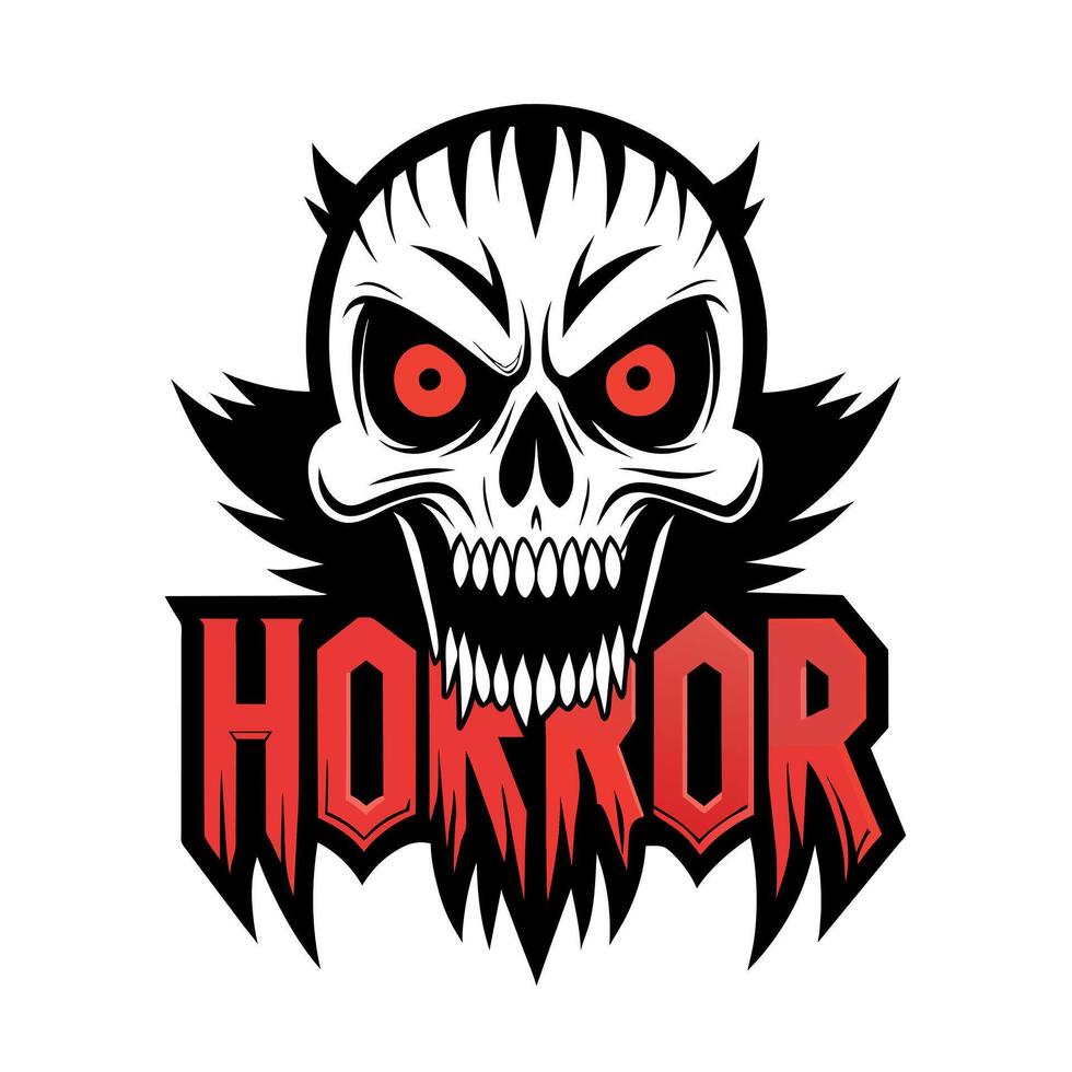 Horror Logo illustration flat style vector