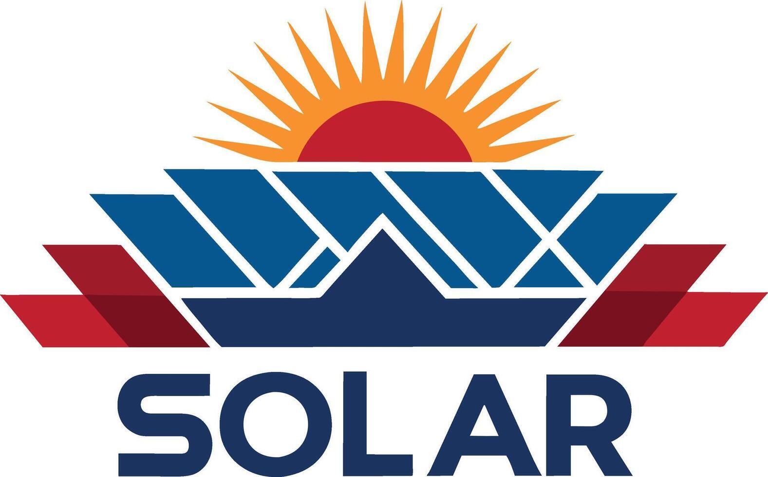 Solar Panel with sun icon flat style vector