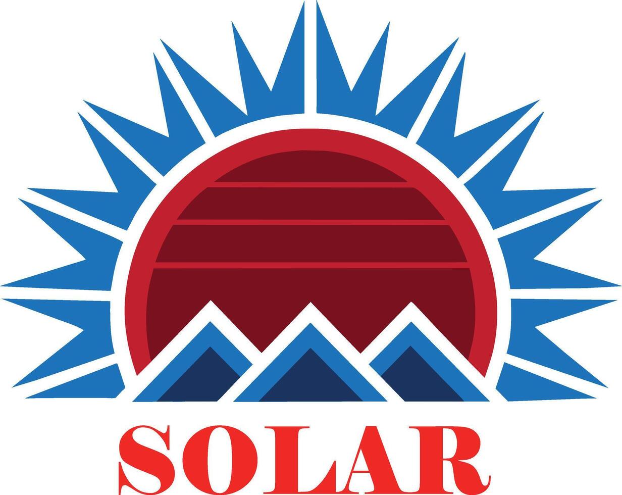 Solar Panel with sun icon flat style vector