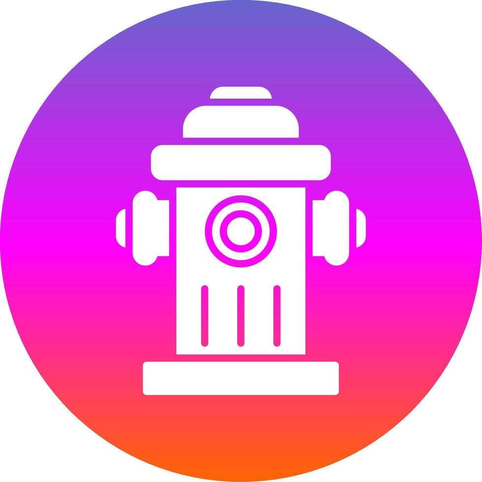 Fire Hydrant Glyph Gradient Circle Icon Design vector
