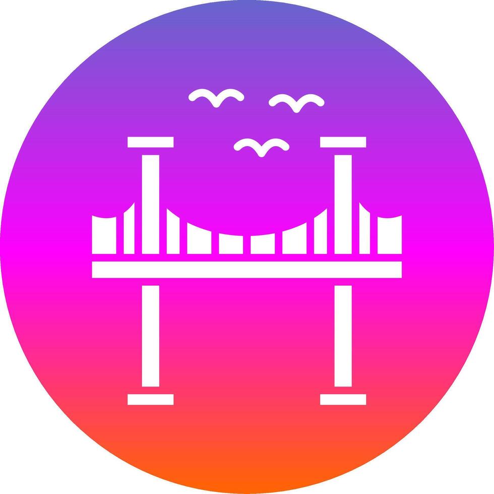 Bridge Glyph Gradient Circle Icon Design vector