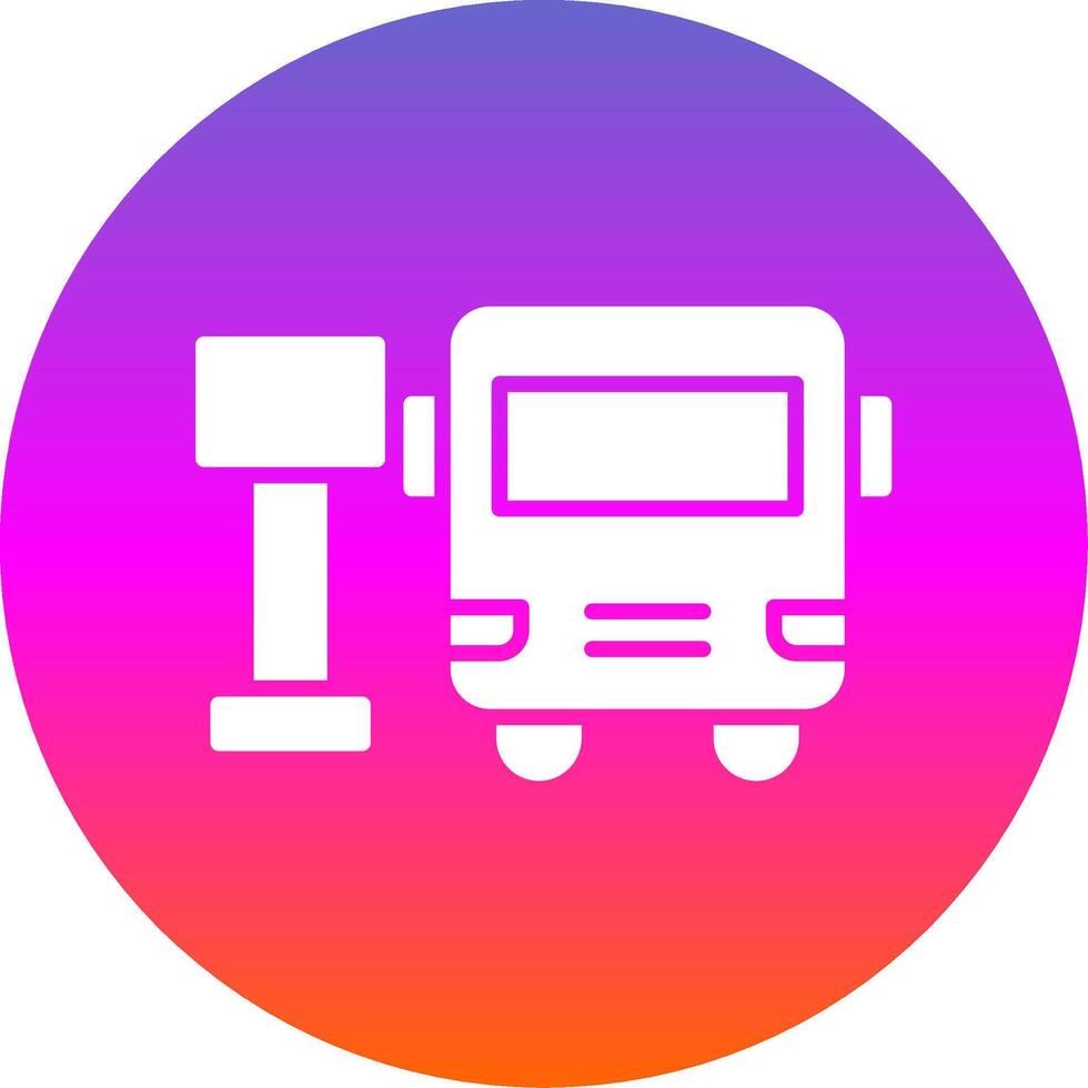 Bus Station Glyph Gradient Circle Icon Design vector