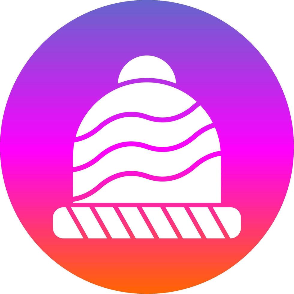 Wool Hat Glyph Gradient Circle Icon Design vector