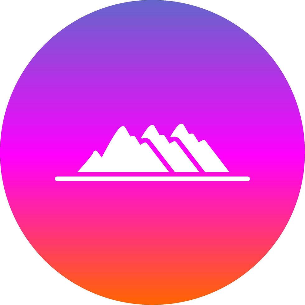 Mountain Glyph Gradient Circle Icon Design vector