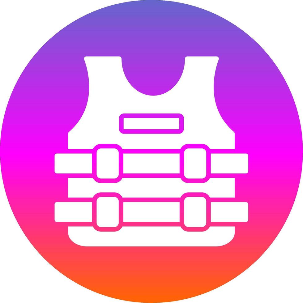 Bullet Proof Jacket Glyph Gradient Circle Icon Design vector