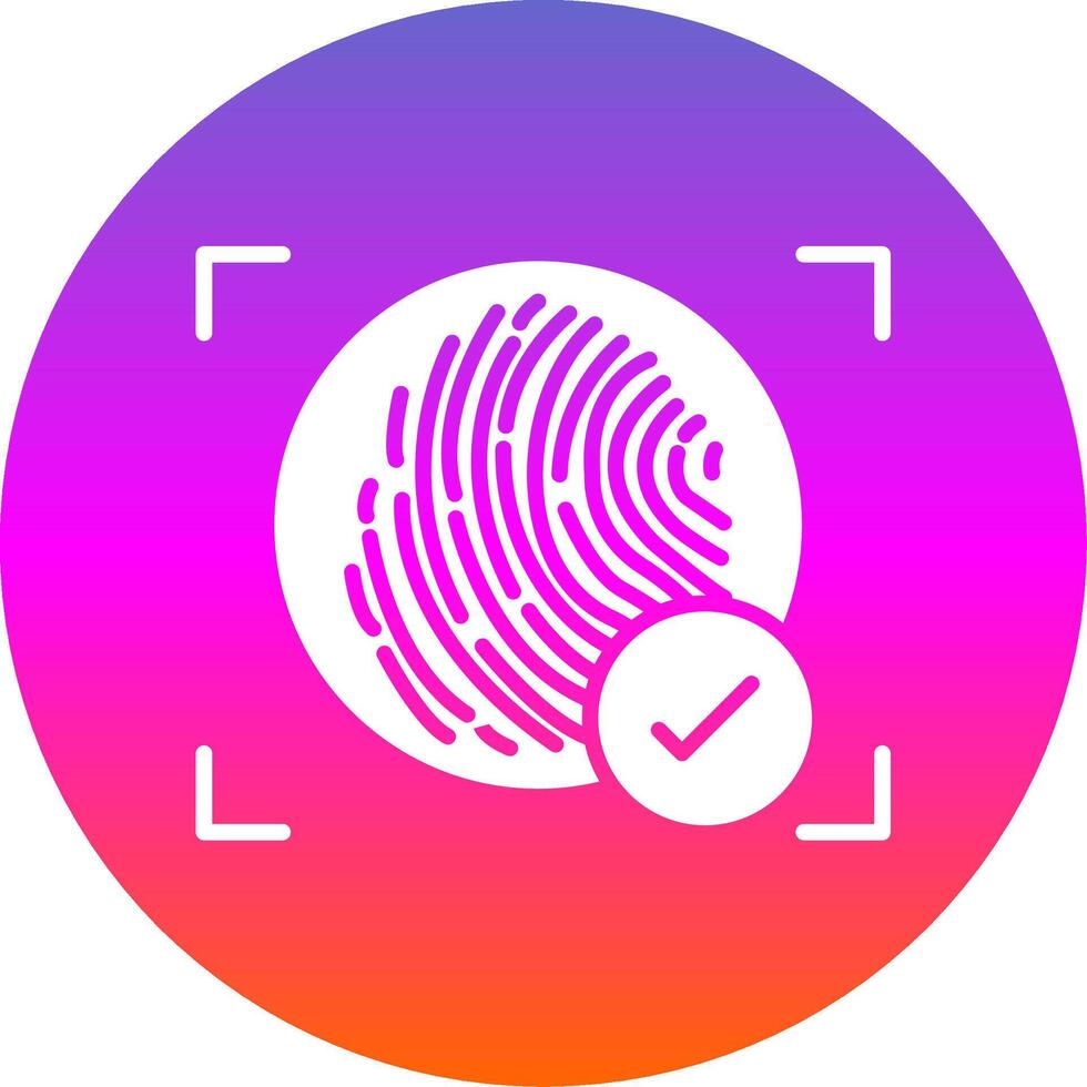 Fingerprint Glyph Gradient Circle Icon Design vector