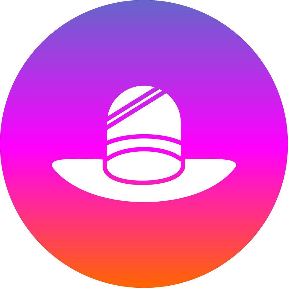 sombrero glifo degradado circulo icono diseño vector