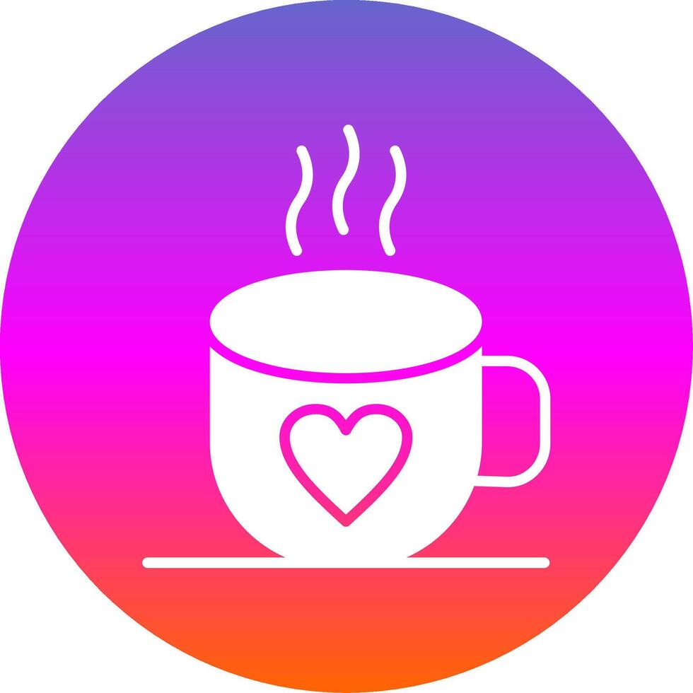 Coffee Glyph Gradient Circle Icon Design vector