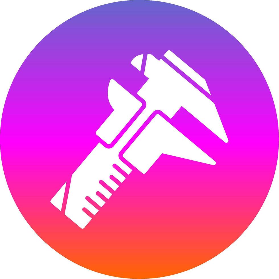 Caliper Glyph Gradient Circle Icon Design vector