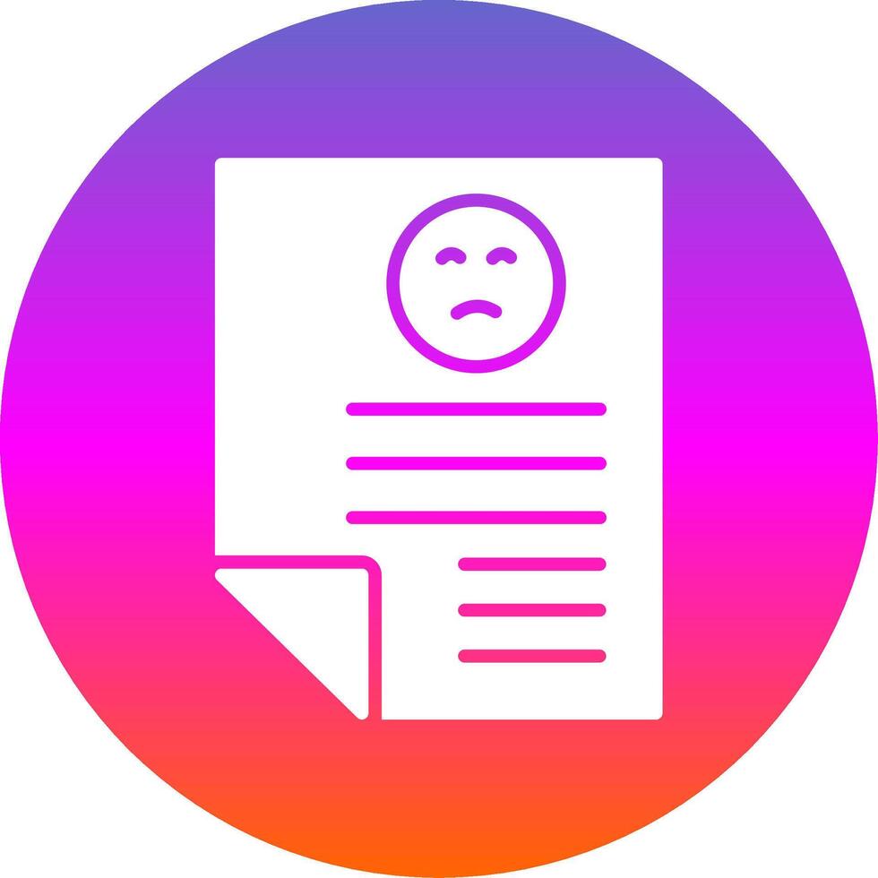 Bad Review Glyph Gradient Circle Icon Design vector