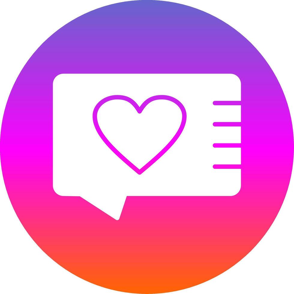 Give Heart Glyph Gradient Circle Icon Design vector