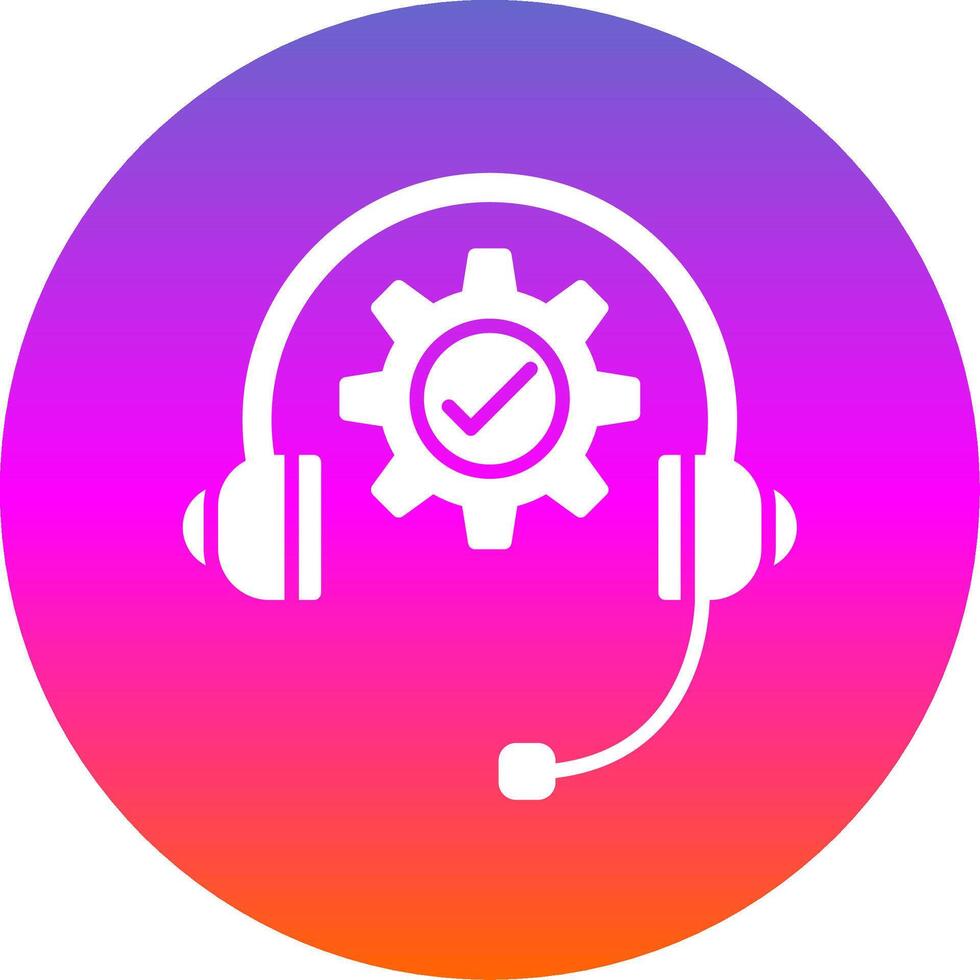 Technical Support Glyph Gradient Circle Icon Design vector