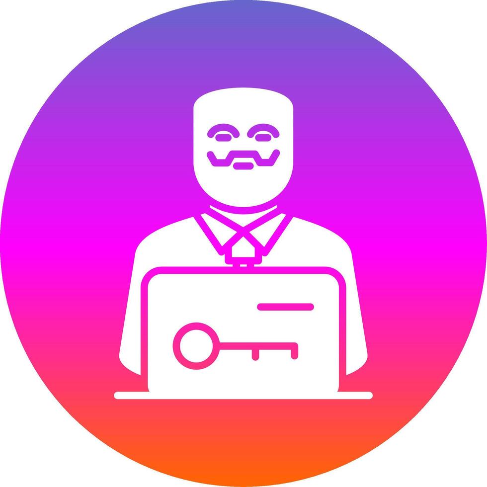 Anonymous Glyph Gradient Circle Icon Design vector