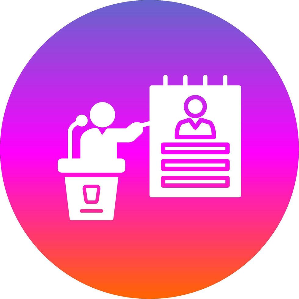 Agenda Glyph Gradient Circle Icon Design vector