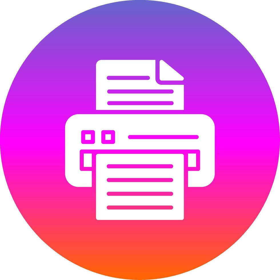 Printer Glyph Gradient Circle Icon Design vector