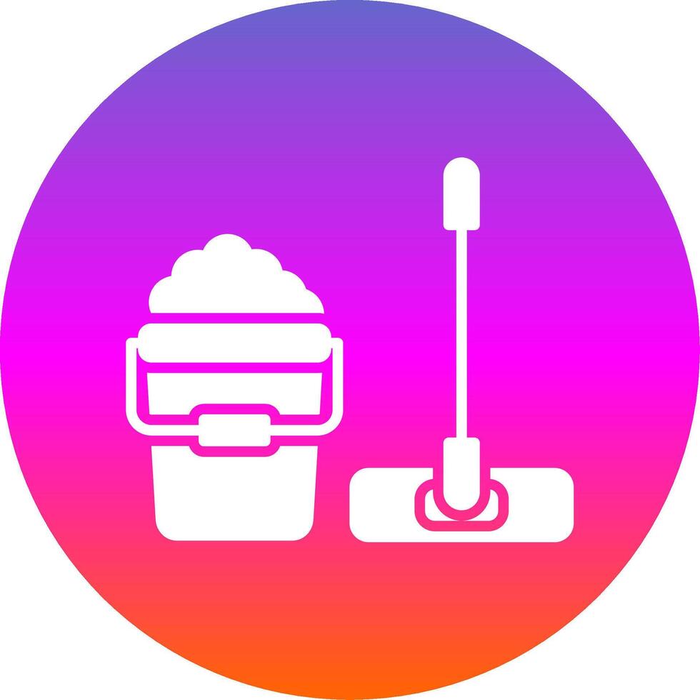 Mop Glyph Gradient Circle Icon Design vector