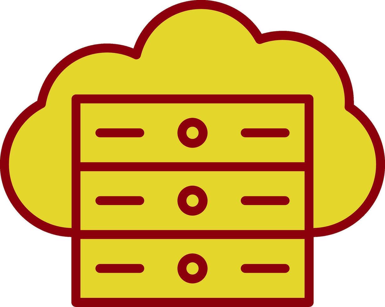 Cloud Server Vintage Icon Design vector