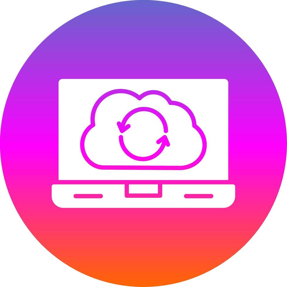 Syncronization Glyph Gradient Circle Icon Design vector