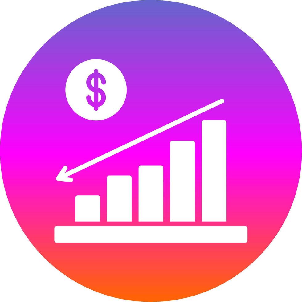 Burndown Glyph Gradient Circle Icon Design vector
