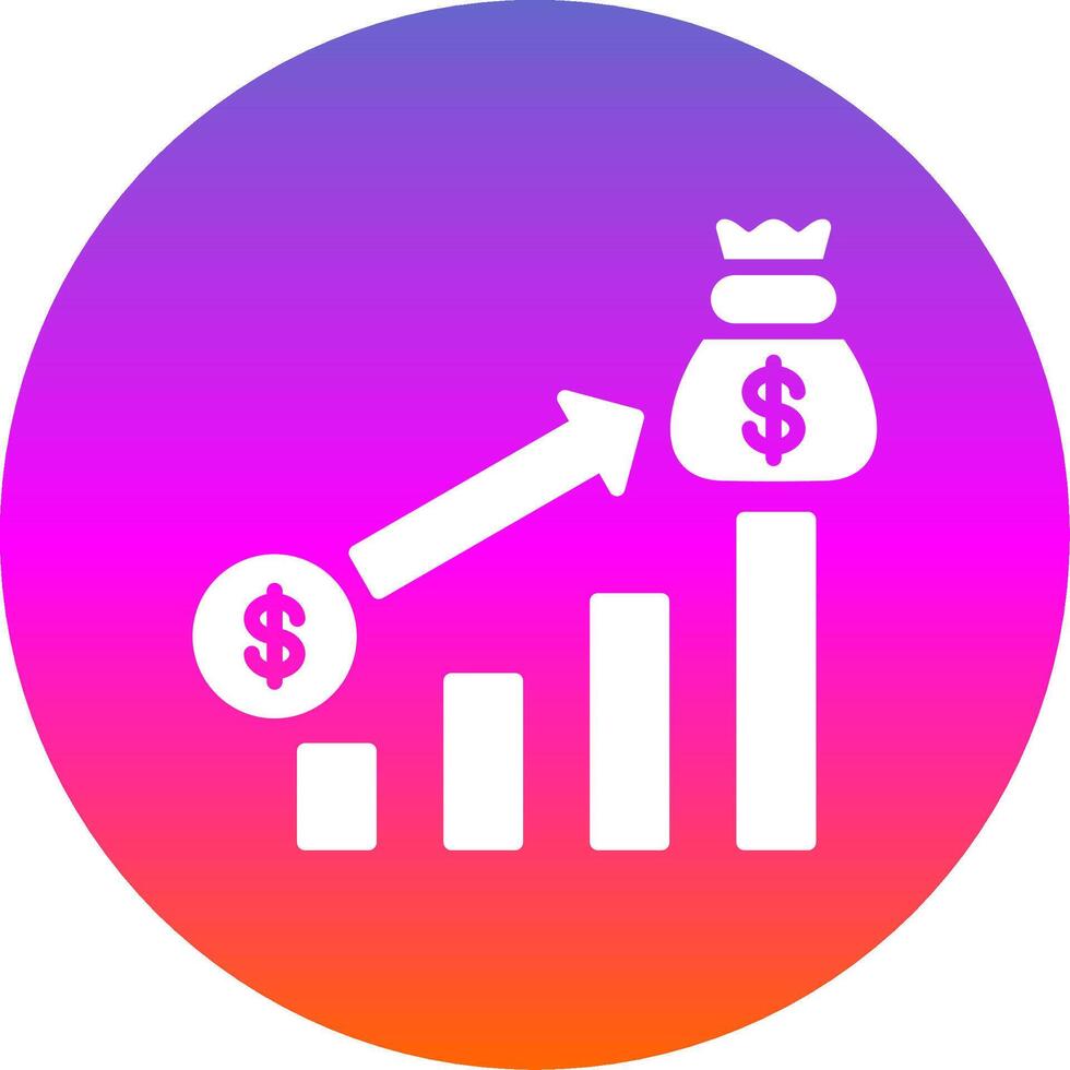 Money Growth Glyph Gradient Circle Icon Design vector