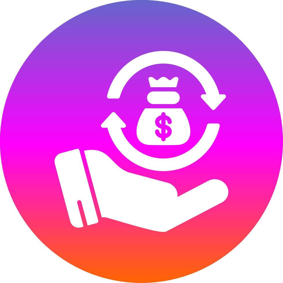 Money Back Glyph Gradient Circle Icon Design vector