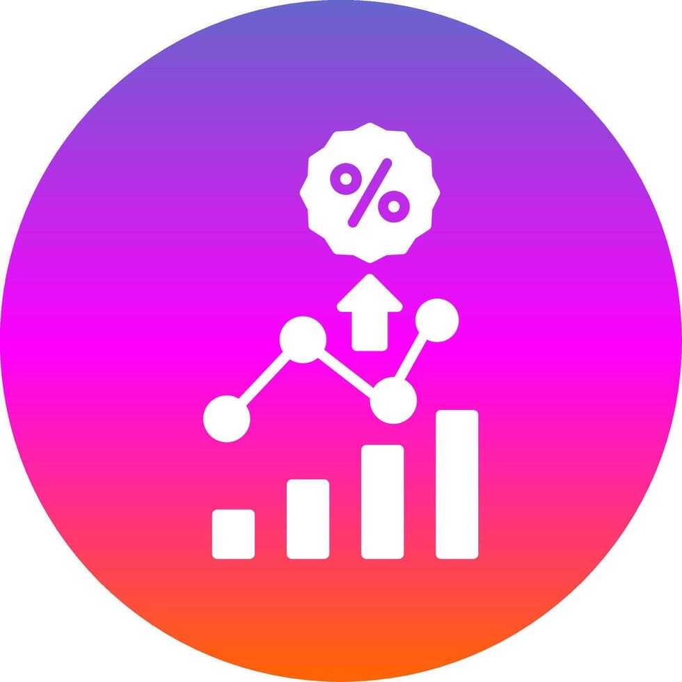 Percentage Glyph Gradient Circle Icon Design vector