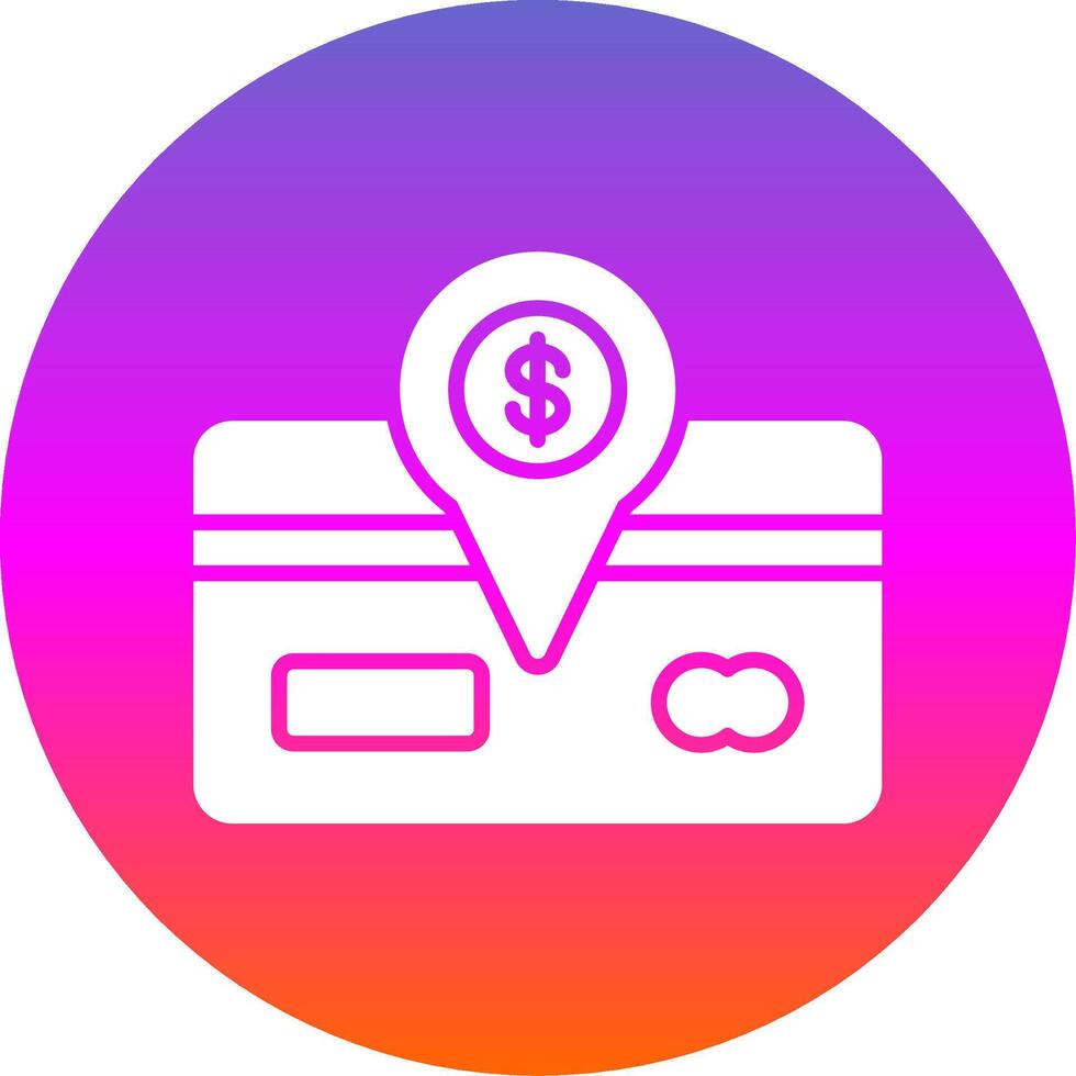 Direct Debit Glyph Gradient Circle Icon Design vector