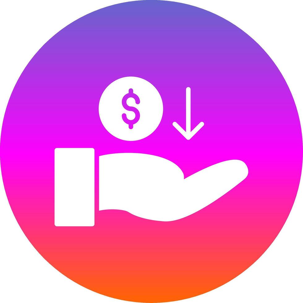 Recieve Money Glyph Gradient Circle Icon Design vector