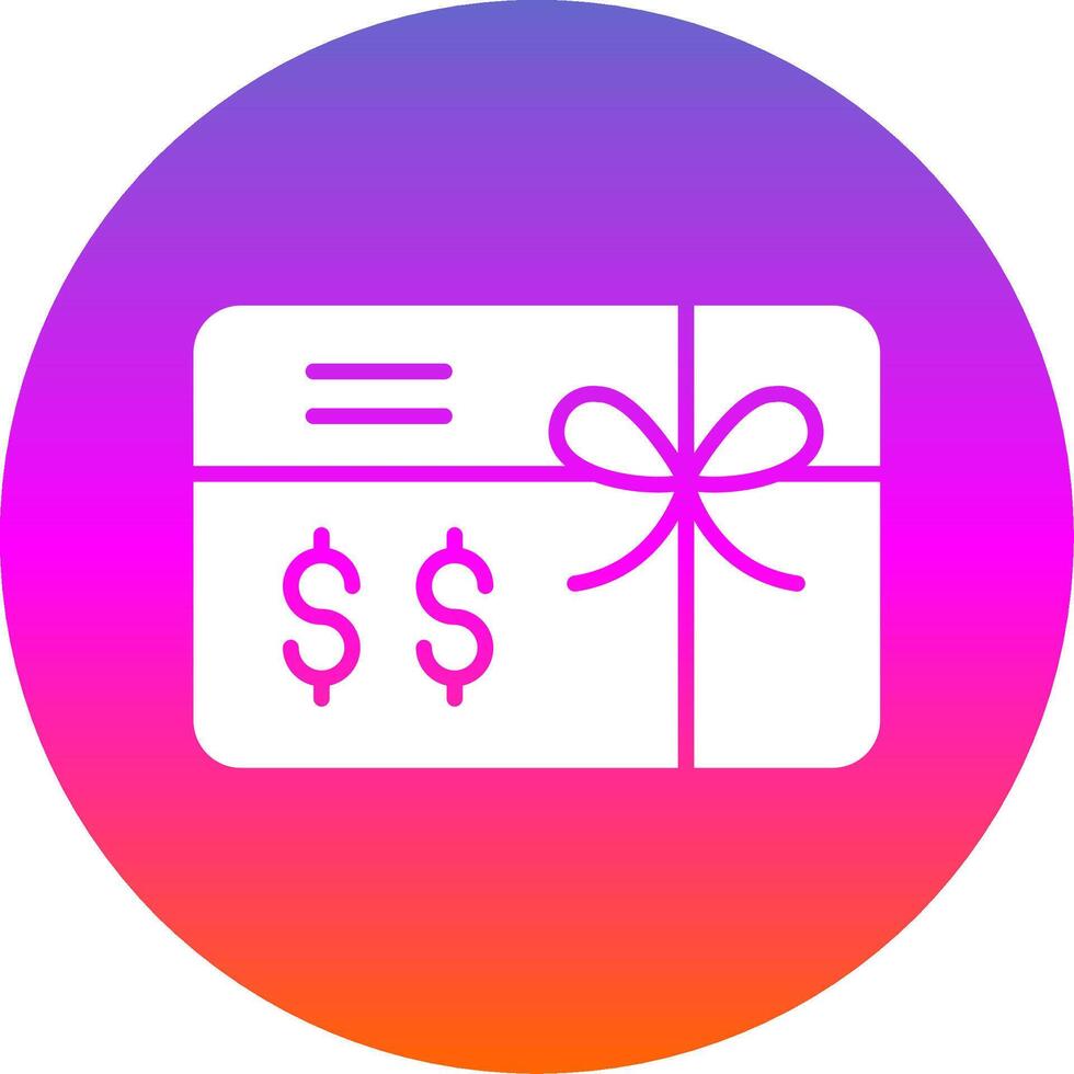 Gift Card Glyph Gradient Circle Icon Design vector