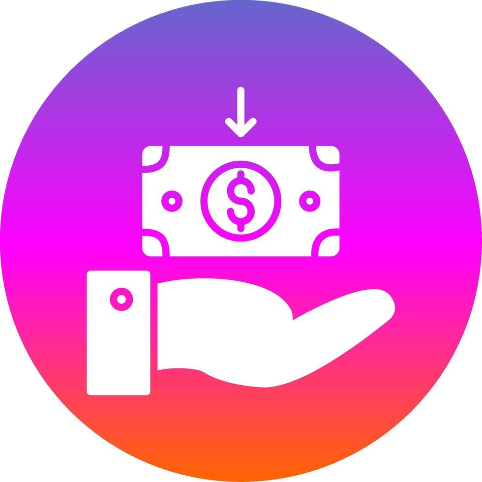 Receive Money Glyph Gradient Circle Icon Design vector