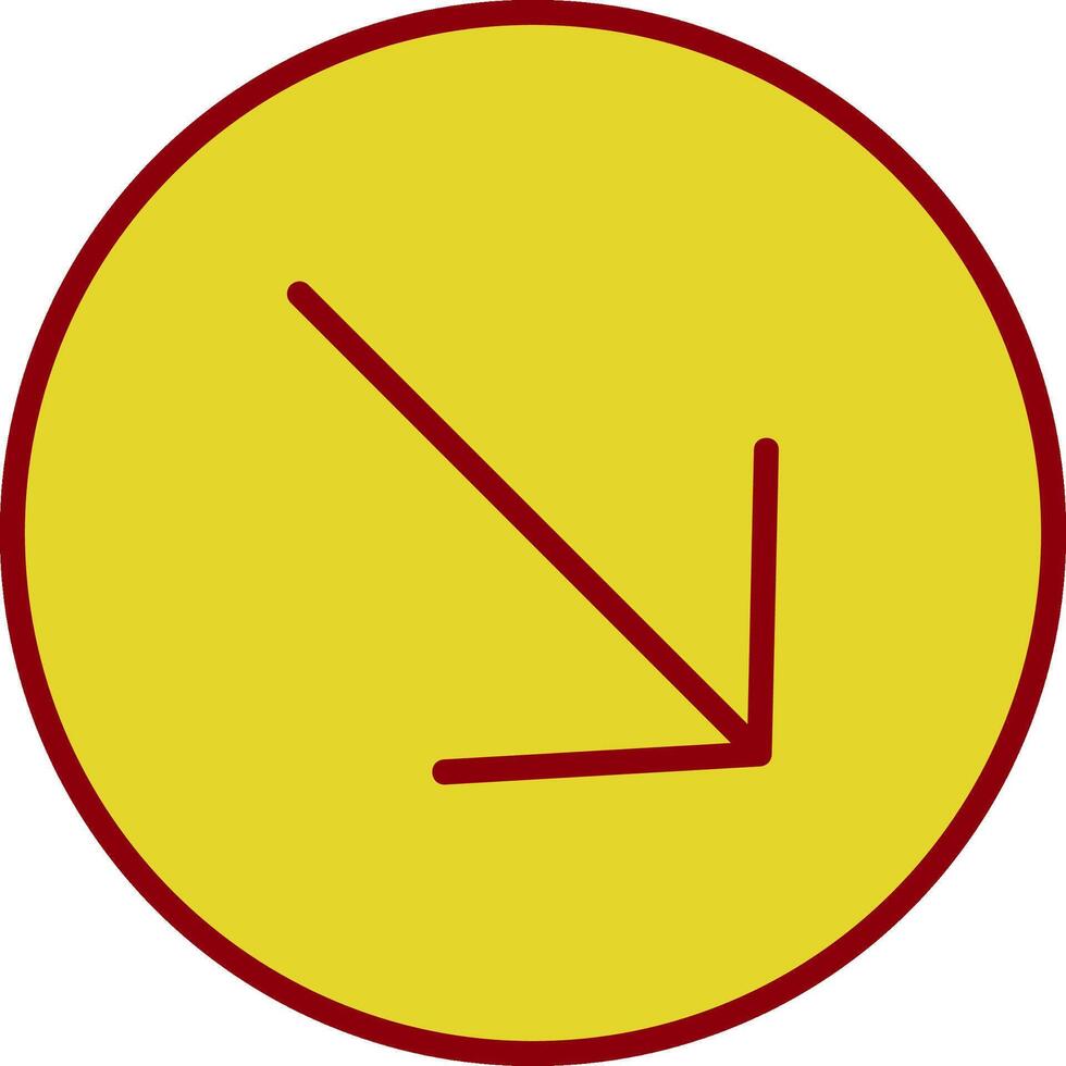 Down Right Arrow Vintage Icon Design vector