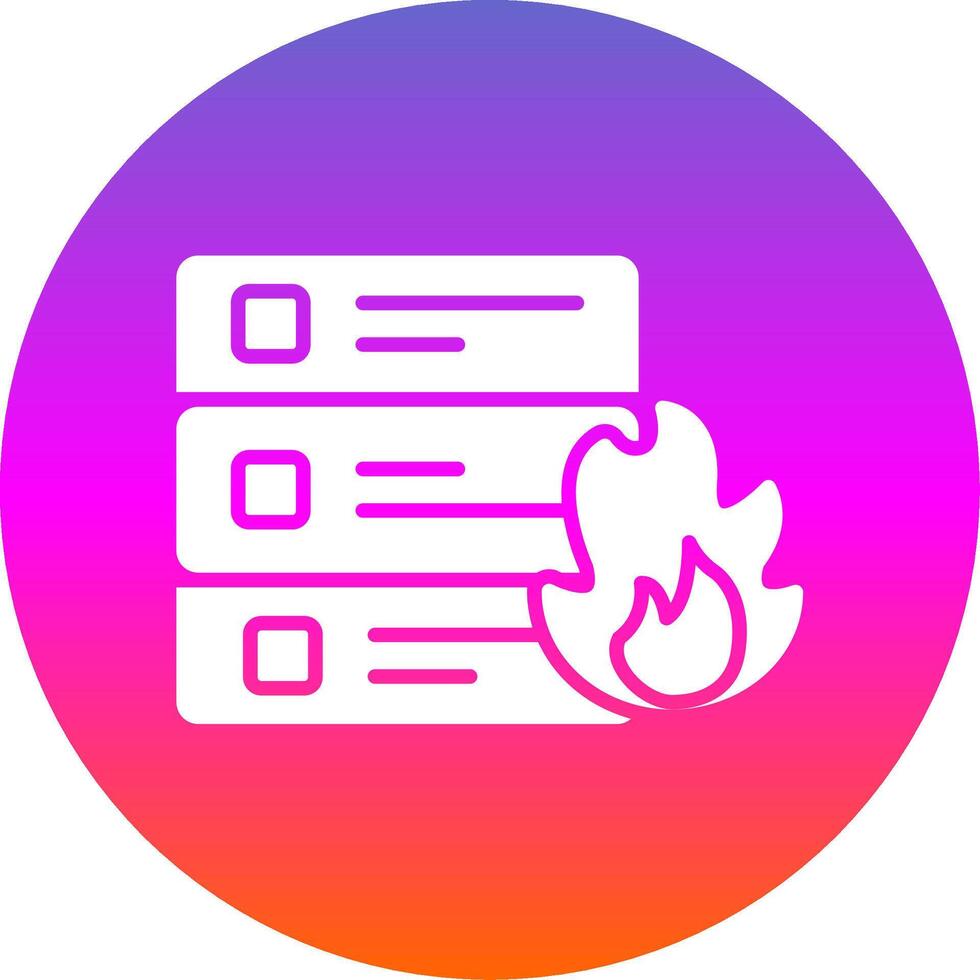 Flame Glyph Gradient Circle Icon Design vector