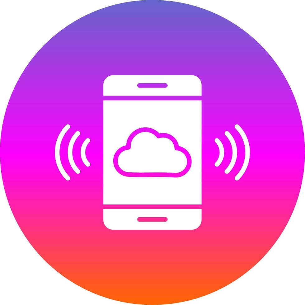Mobile Cloud Glyph Gradient Circle Icon Design vector