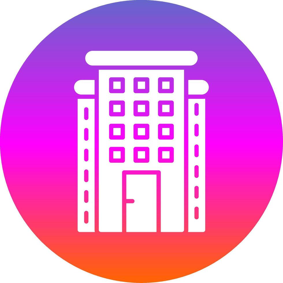 Skyscraper Glyph Gradient Circle Icon Design vector