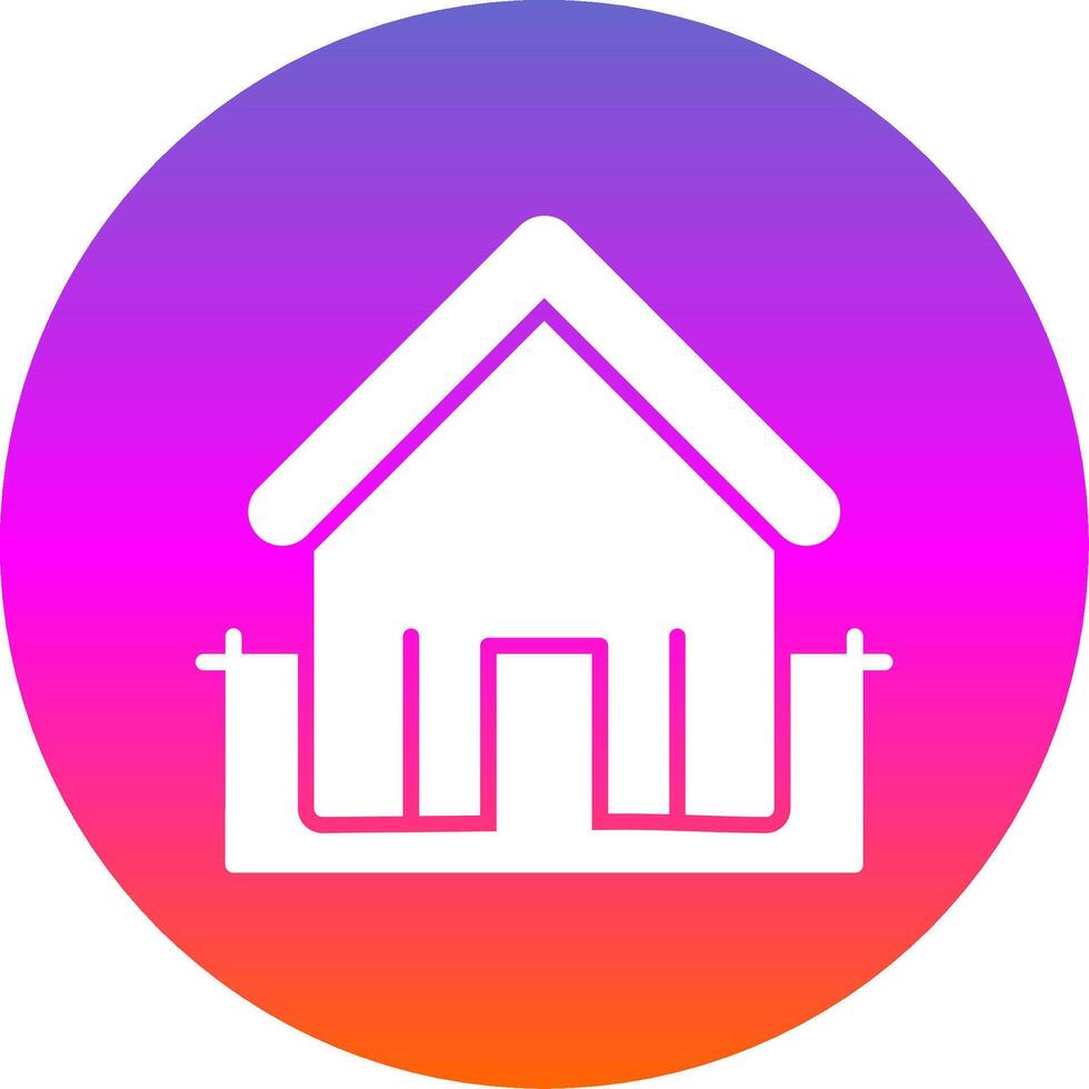 Pavilion Glyph Gradient Circle Icon Design vector