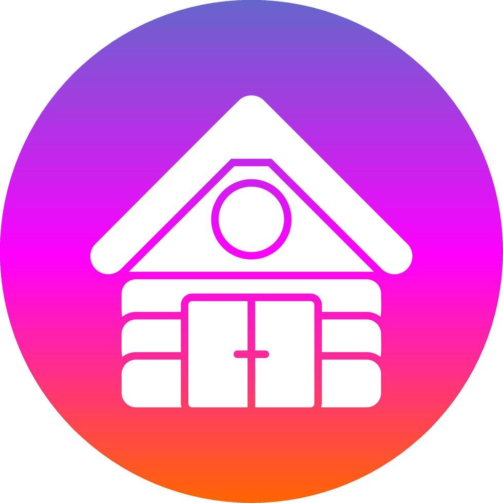 Cabin Glyph Gradient Circle Icon Design vector