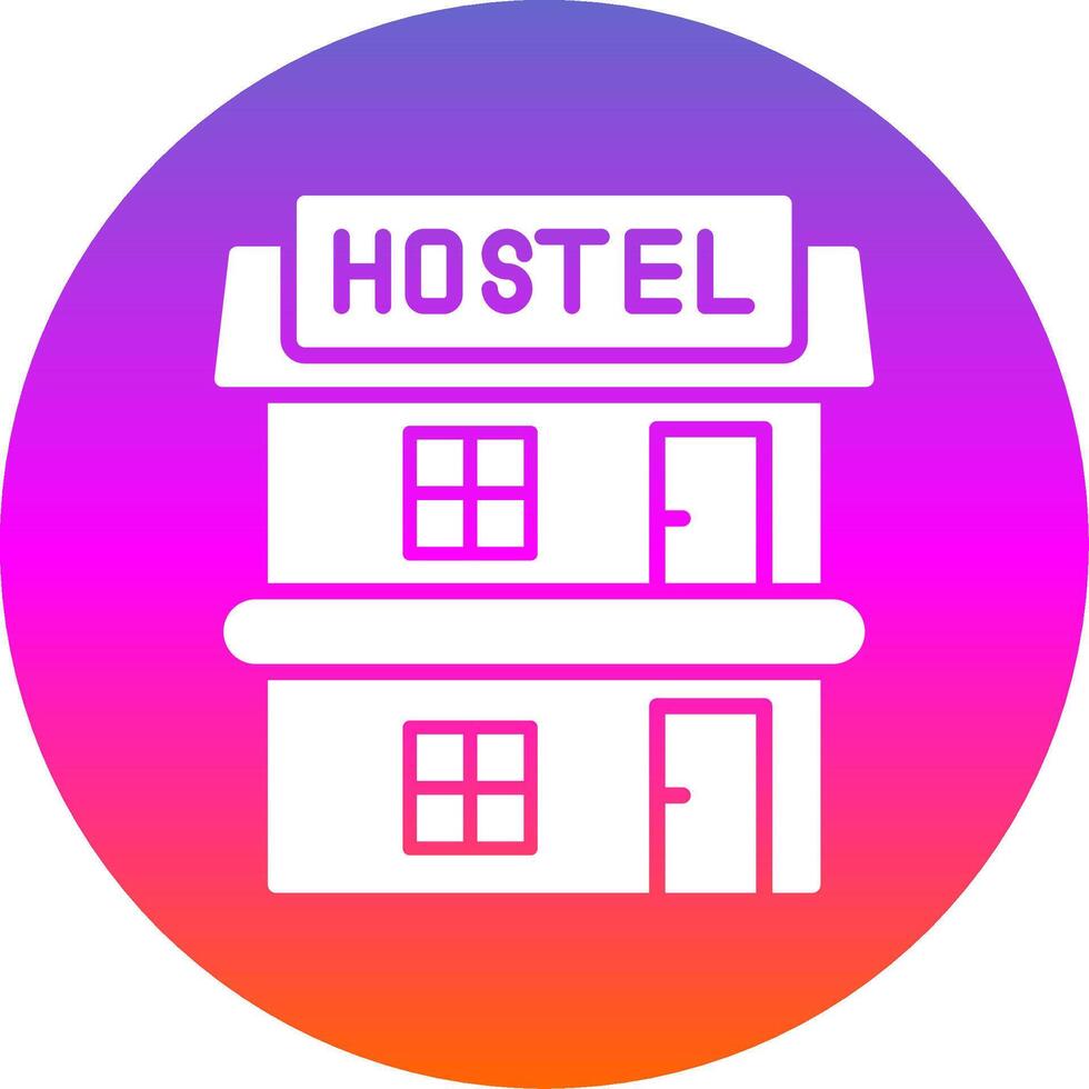 Hostel Glyph Gradient Circle Icon Design vector