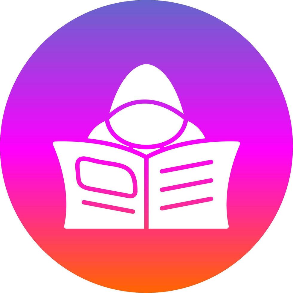 Hacker Glyph Gradient Circle Icon Design vector