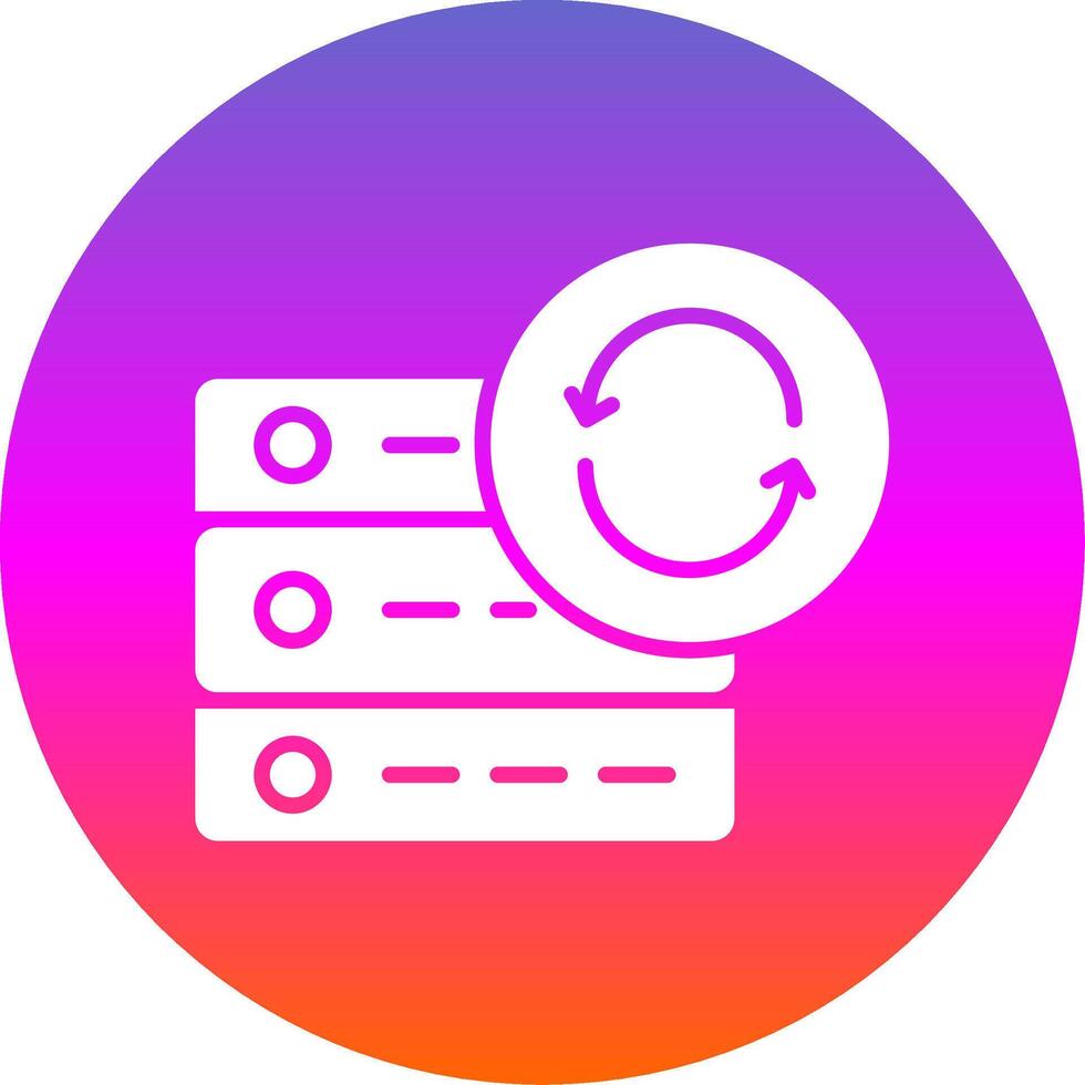 Data Synchronization Glyph Gradient Circle Icon Design vector
